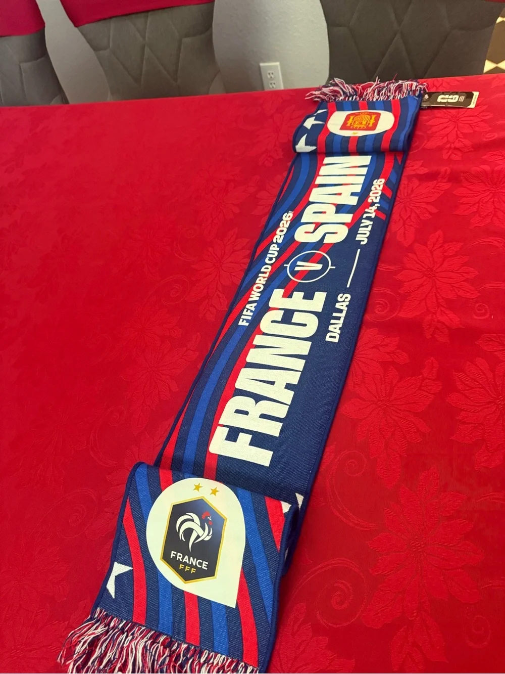 FIFA CLASH MBAPPE VS YAMAL / France vs Spain World Cup 2026 Fan Scarf - Blue/Red